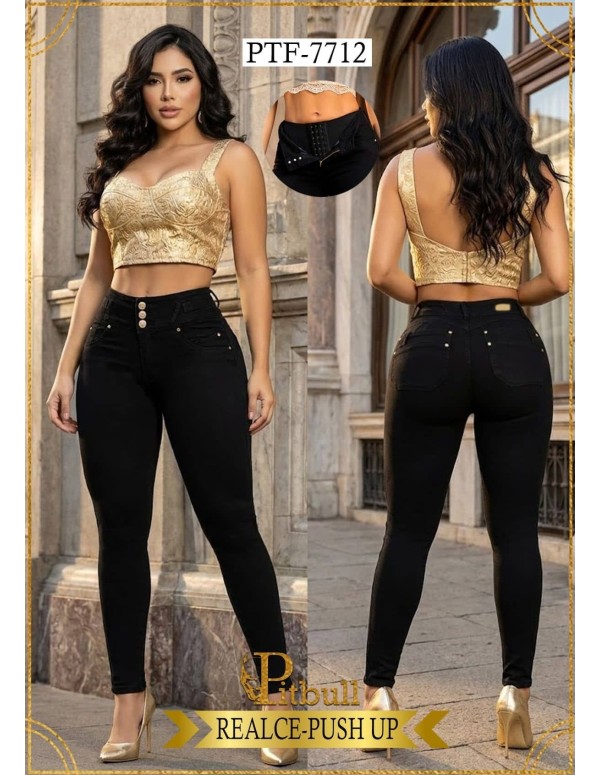 Pantalón Colombiano Con Faja Pitbull PTF7712 | Control y Realce