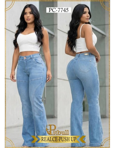 Pantalón Colombiano Pitbull | Realce Push Up | Campana PC7745