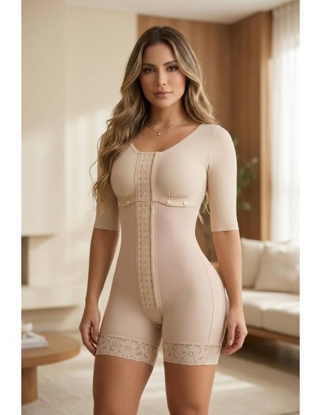 Faja reductora Pitbull FP5040 con mangas | Control total y realce de glúteo