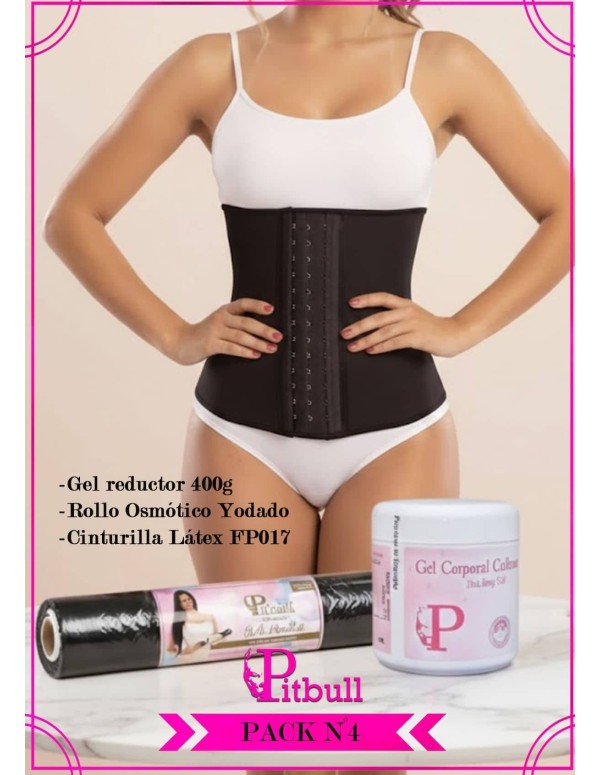 PACK4 - Faja Reductora + Gel 400g  + Rollo Osmótico