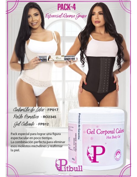 PACK4 - Faja Reductora + Gel 400g  + Rollo Osmótico