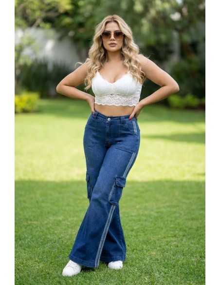 Pantalón Colombiano Pitbull PC7713 | Bota Campana Push Up