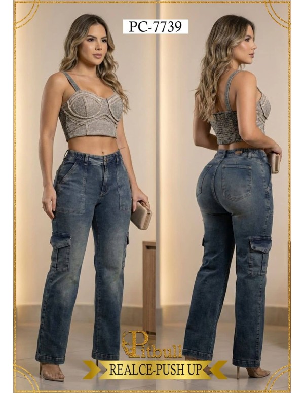 Pantalón Colombiano Push Up Pitbull PC7739 | Realce Natural