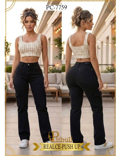 Pitbull | Jean Cargo Realce Push Up | PC 7759 | Moda Colombiana