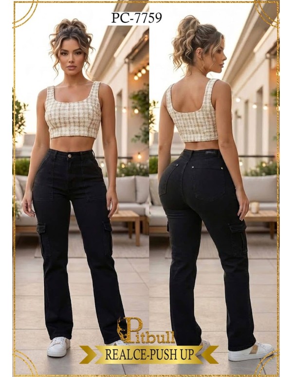 Pitbull | Jean Cargo Realce Push Up | PC 7759 | Moda Colombiana