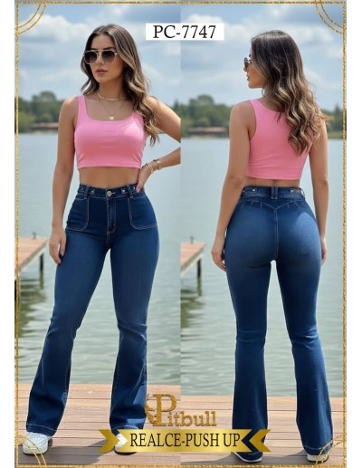 Jeans Campana Pitbull PC7747 | Pantalón Colombiano Realce Push Up