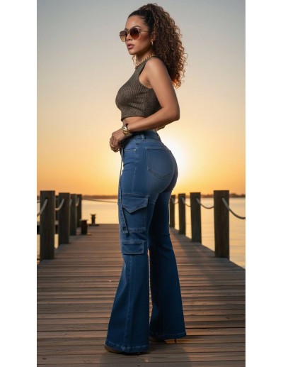 Jeans Cargo Pitbull PC7749 | Pantalón Colombiano Bota Campana 2