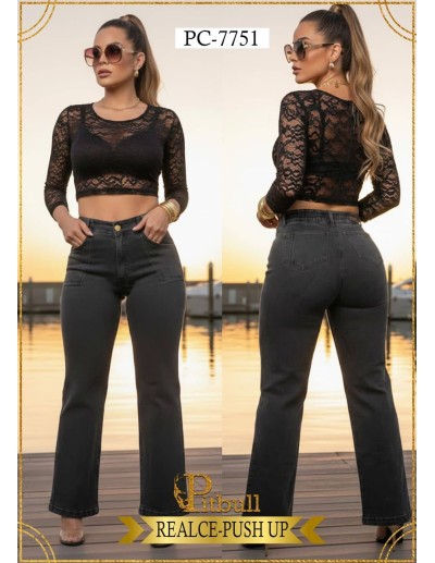 Jeans Colombianos Pitbull PC 7751 | Pantalón Bota Ancha Push Up