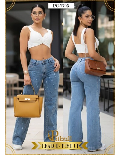 Pantalón Pitbull Bota Campana Con Realce | Ref. PC7725