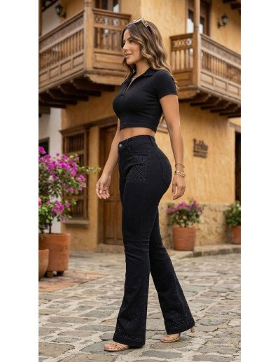 Jean Pitbull Acampanado PC7737_2 | Push-Up con Cristales 2