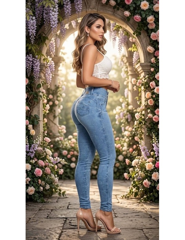 Jean con Faja Interna Pitbull PTF-7748 - Push Up y Control