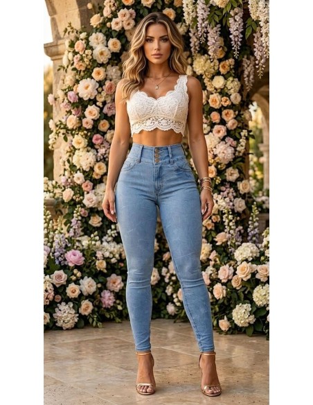 Jean con Faja Interna Pitbull PTF-7748 - Push Up y Control