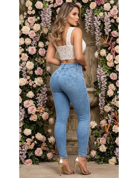 Jean con Faja Interna Pitbull PTF-7748 - Push Up y Control