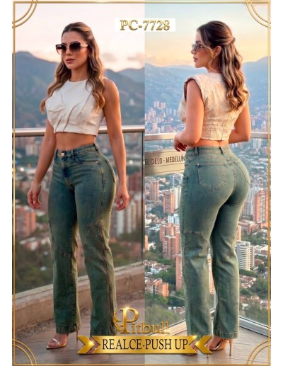 Pantalon Bota Campana con Piedras - PC7728