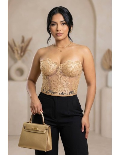 Corset Pitbull COR-113 | Encaje Floral | Elegancia y Ajuste Perfecto 2