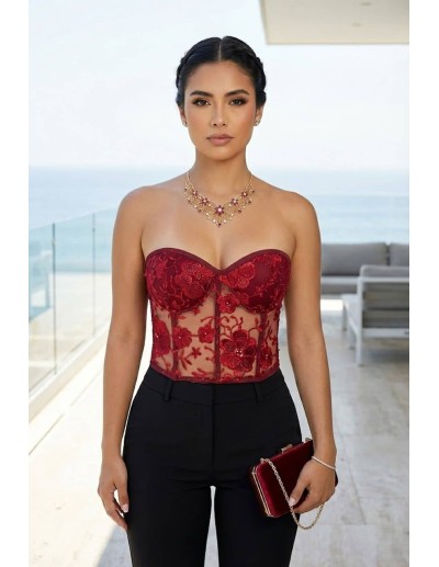Corset Pitbull COR115 | Encaje Floral | Elegancia y Realce 2