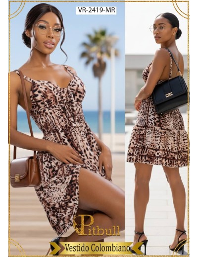 Vestido Colombiano Pitbull VR2419 | Fresco, Ligero y Femenino