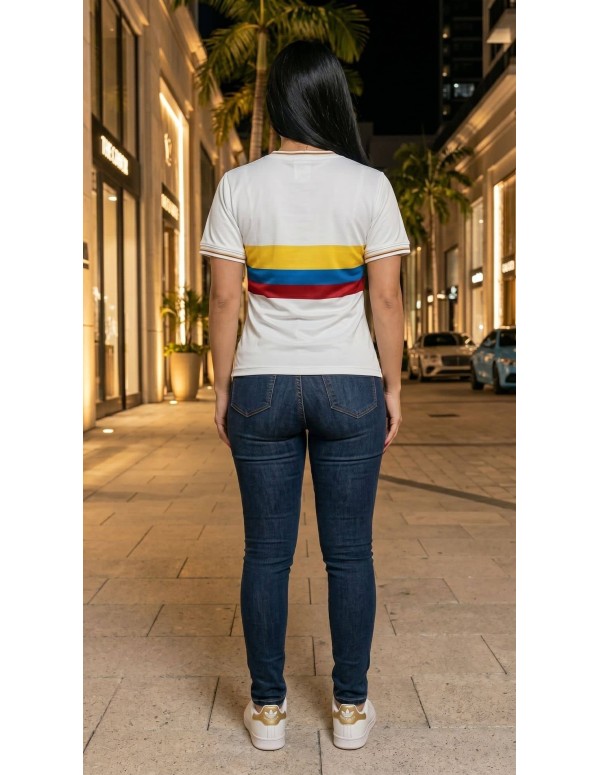 Camiseta Selección Colombia Mujer CAM005 | Estilo Casual Retro