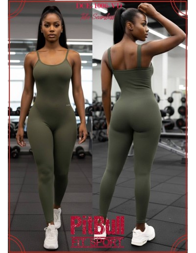 Enterizo Deportivo Pitbull DCE1006  Tela Seamless para Máximo Confort