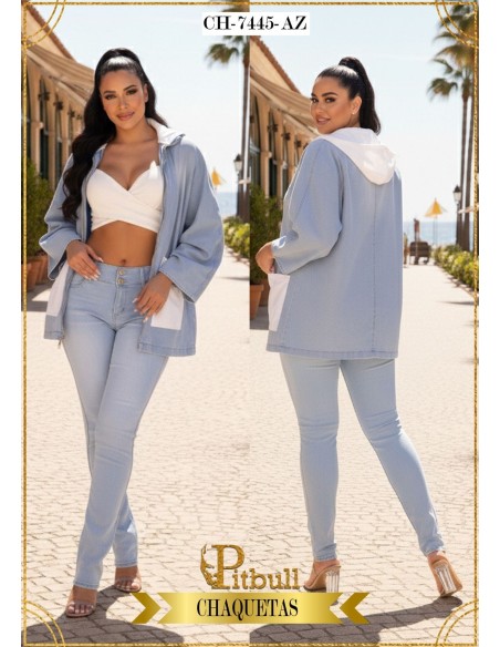 Chaqueta Pitbull Azul | Chaqueta Colombiana De Moda | CH7445
