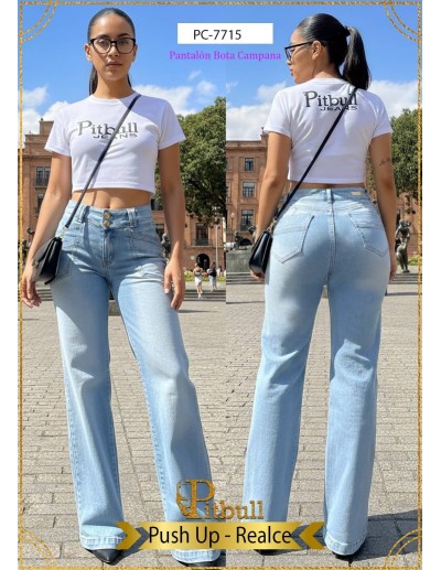 Pantalón Colombiano Pitbull PC7715 | Corte Ancho y Realce Natural