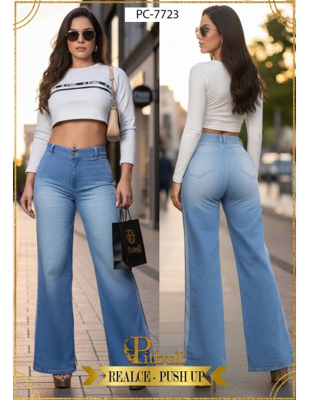 Pantalón Colombiano Pitbull PC7723 | Corte Amplio con Realce Push Up