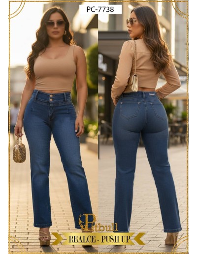 Pantalón Colombiano Pitbull PC7738 | Corte Recto y Realce Natural