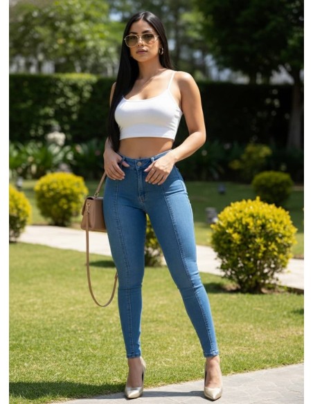 Pantalón Colombiano con Faja Pitbull PTF7721 | Efecto Lipo y Realce Natural