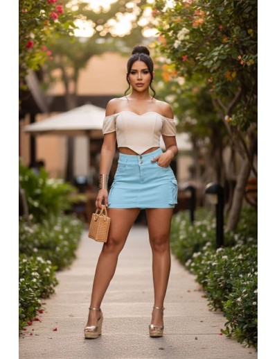 Falda Corta Vaquera Pitbull - FD7511 2