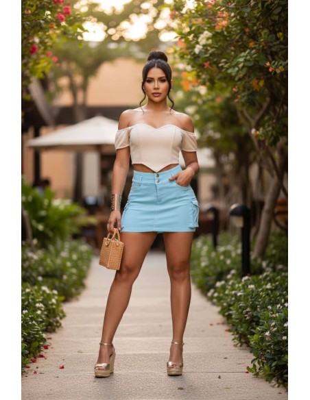 Falda Corta Vaquera Pitbull - FD7511