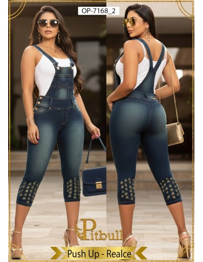 Overol Colombiano Pitbull | Realce Push Up | Moda Latina Elegante