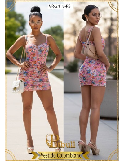 Vestido Flores de Falda Recogida - VR2418 2