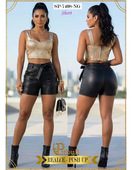 Short Vaquero Efecto Cuero - SP7408