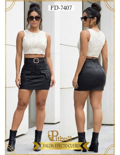 Falda Efecto Cuero Pitbull - FD7407