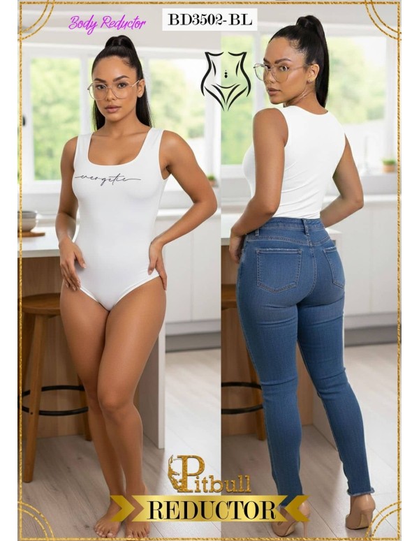 Body Reductor Pitbull BD3502 | Corte Tanga con Espalda Alta y Diseño "Energetic"

