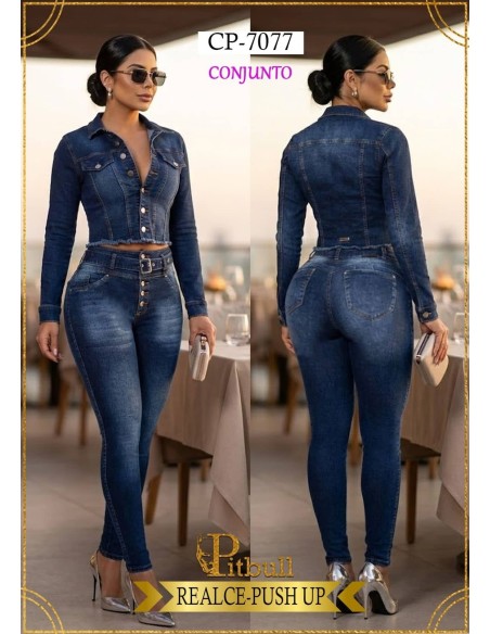 Conjunto Vaquero Pitbull | Realce Push Up | Corte Colombiano | CP7077