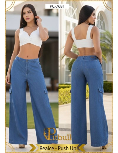 Pantalón Cargo Pitbull | Diseño Amplio y Bolsillos Laterales | Ref. PC7681