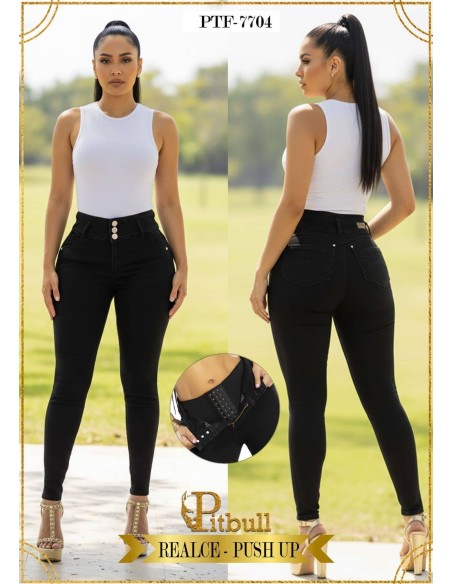 Pantalón Colombiano Con Faja Pitbull PTF7704 | Realce Perfecto Y Ajuste Ideal