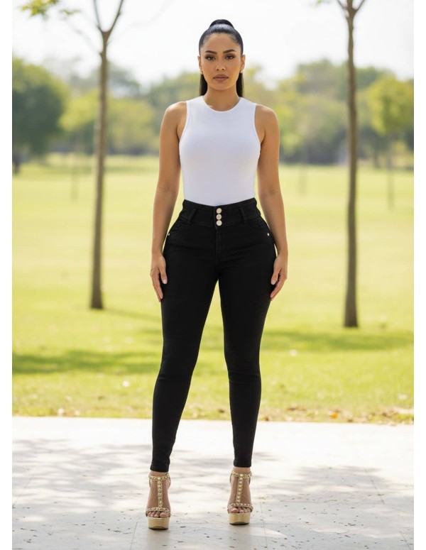 Pantalón Colombiano Con Faja Pitbull PTF7704 | Realce Perfecto Y Ajuste Ideal