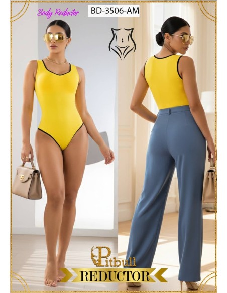 Body Reductor Pitbull BD3506 - Control de Abdomen y Efecto Push Up Invisible

