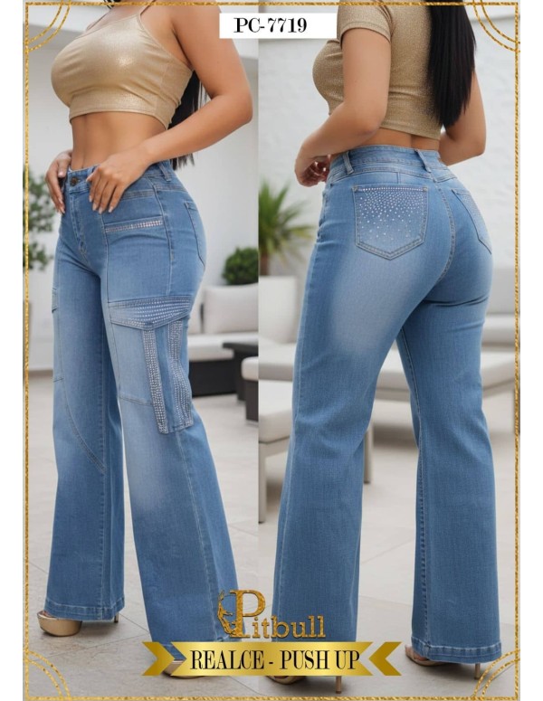 Pantalón Colombiano Pitbull | Realce Push Up | Moda Colombiana